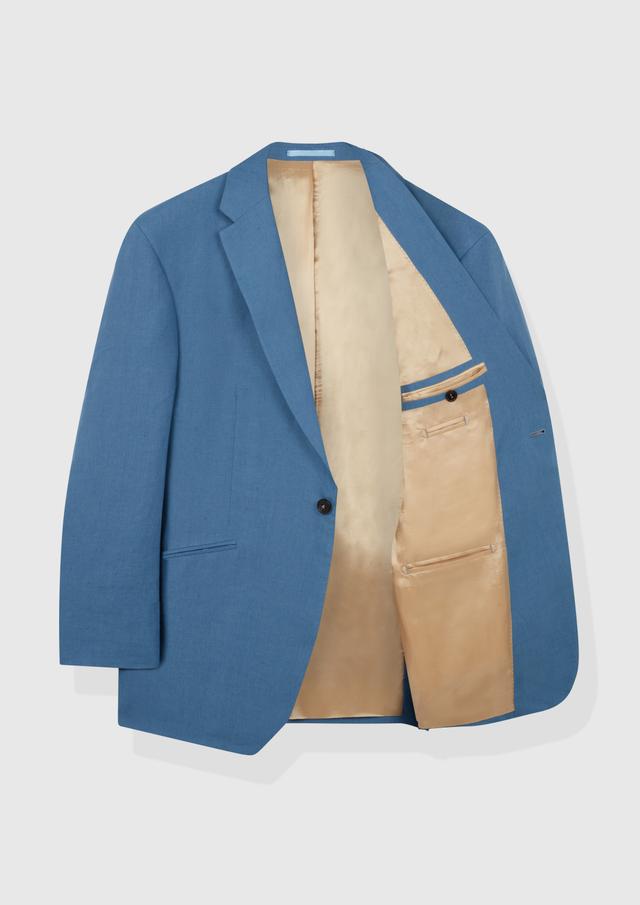 Custom Made Suit Ocean Blue Linen Blazer by Duca Visconti July.25.f20